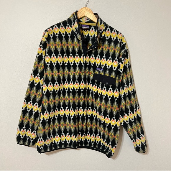 Patagonia Synchilla Forest Carpet Industrial Green Snap Jacket—L - Picture 4 of 13